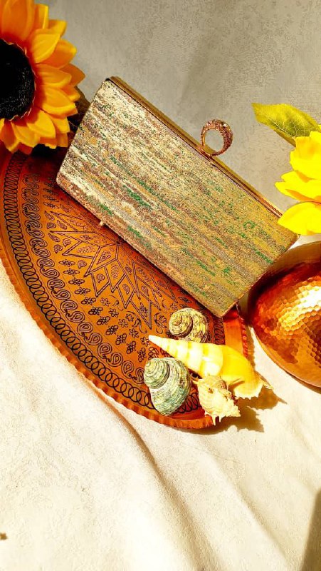 کلاچ انگشتری جنس رویه ژاکارد